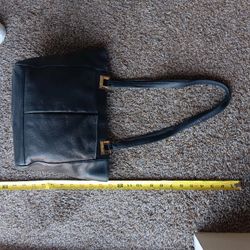Black Leather Apostrophe Shoulder Bag