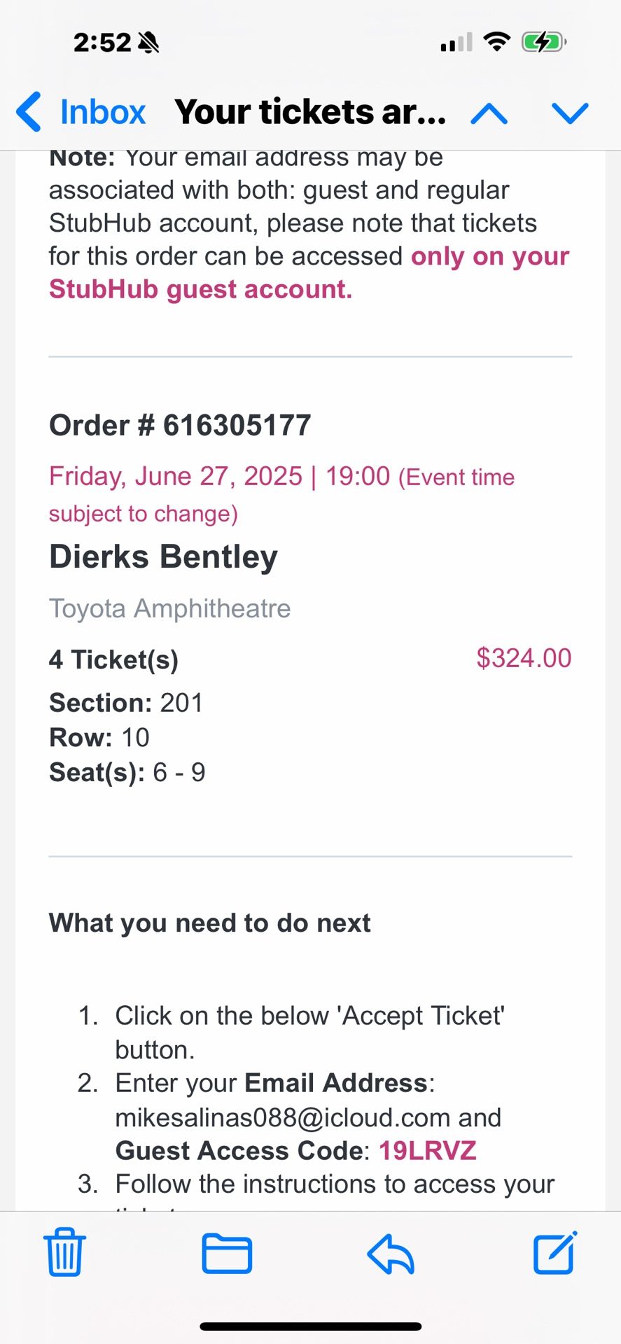 Zach Top Ticket