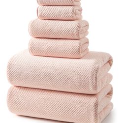 Pink 6-Piece Towel Set – Brand New