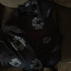 Black On Black Denim Tear Hoodie