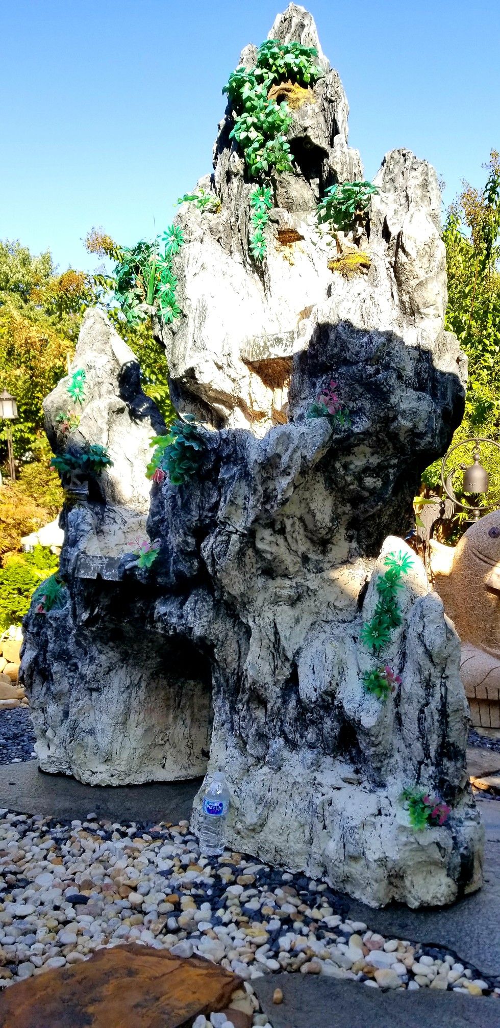 Huge fiberglass stone fountain