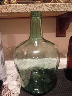 Vintage Viresa green Glass Demi John bottle.