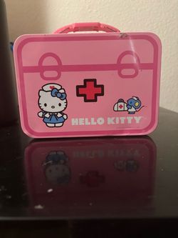 Hello Kitty Pink Metal Tin Lunch Box