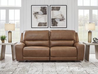 DeepWakes Caramel 2 Seat Power Reclining Sofa ADJ HDREST