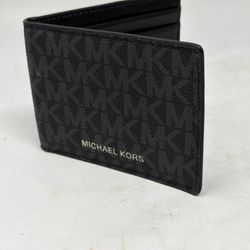 Michael Kors Jet Set Wallet Slim Billfold Black Cards Coated Pvc Mens