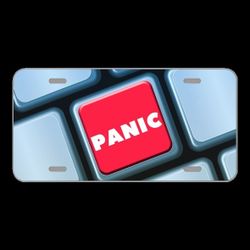 License Plate Novelty Car Front Keyboard Button Panic Fear Anxiety