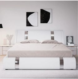 Queen bed frame and mattress