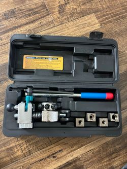 Professional Brake Line Flaring Tool Kit for 45 Degree Single, Double and Bubble Flares, 3/16", 1/4", 5/16", 3/8" and 4.75mm Steel Copper Metal Tubing