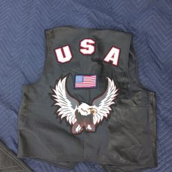 Leather Vest, Xl
