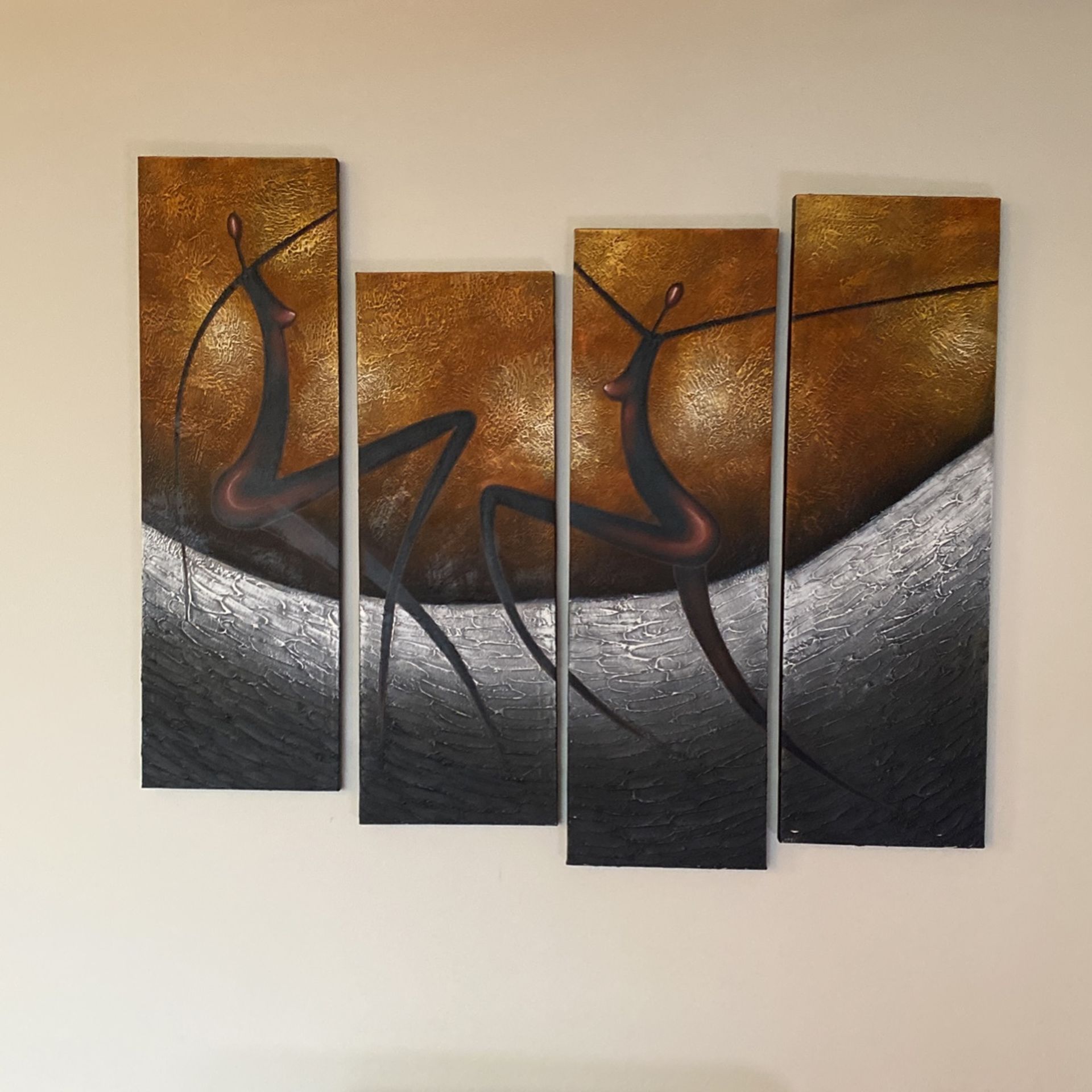 4 Large Canvas Paintings Great Condition 