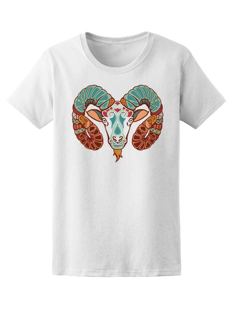 Smartprints Colorful Zodiac Signs Aries Tee Men's -Image by Shutterstock White Size 4XL