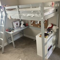 Lofted Twin Bunk Bed (one Bed) Mattress Included