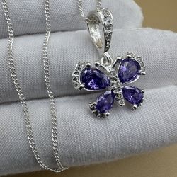 Plata 925 Cadenita Sencilla Con Mariposa.
