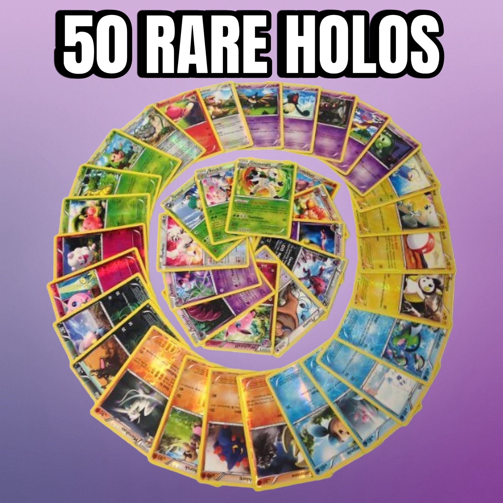 50 Rare Holo Pokemon Cards - Booster Pack