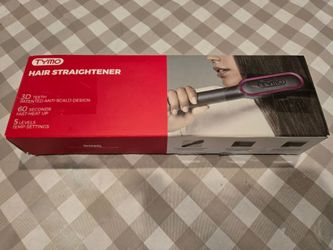 New - TYMO Ring Ionic Hair Straightening Brush - Black & Pink (Open Box)