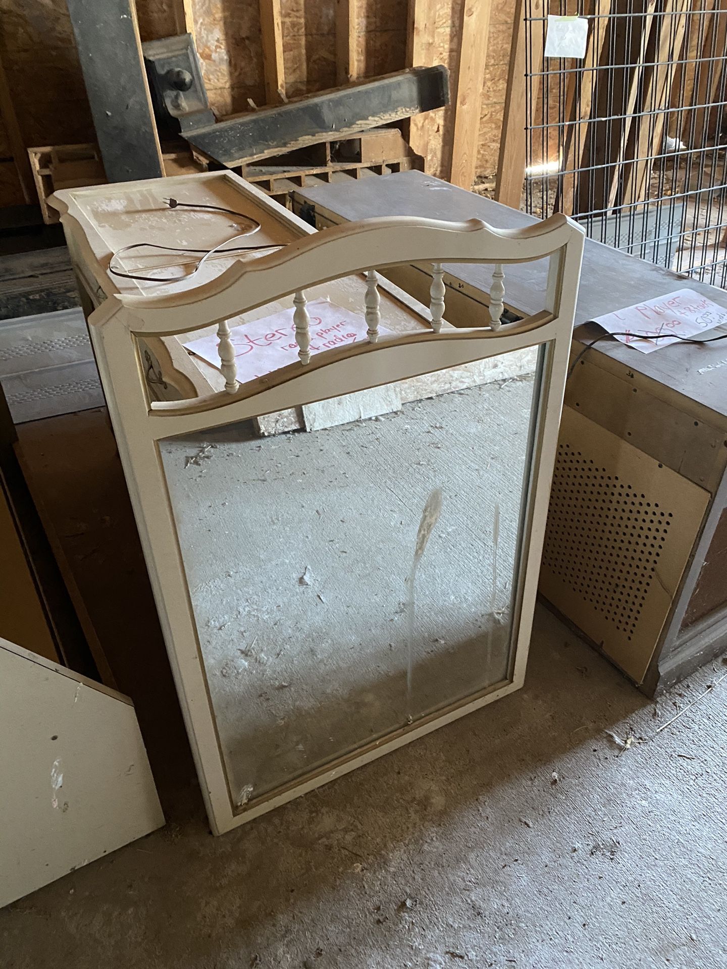 Vintage Stereo Record Player With Matching Mirror
