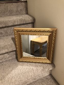 Beveled Mirror W/Gorgeous Sculpted Gold Frame!