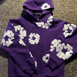 Denim Tear Cotton Hoodie Purple