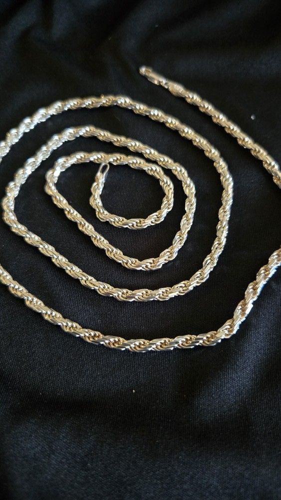 Sterling Silver Rope Necklace