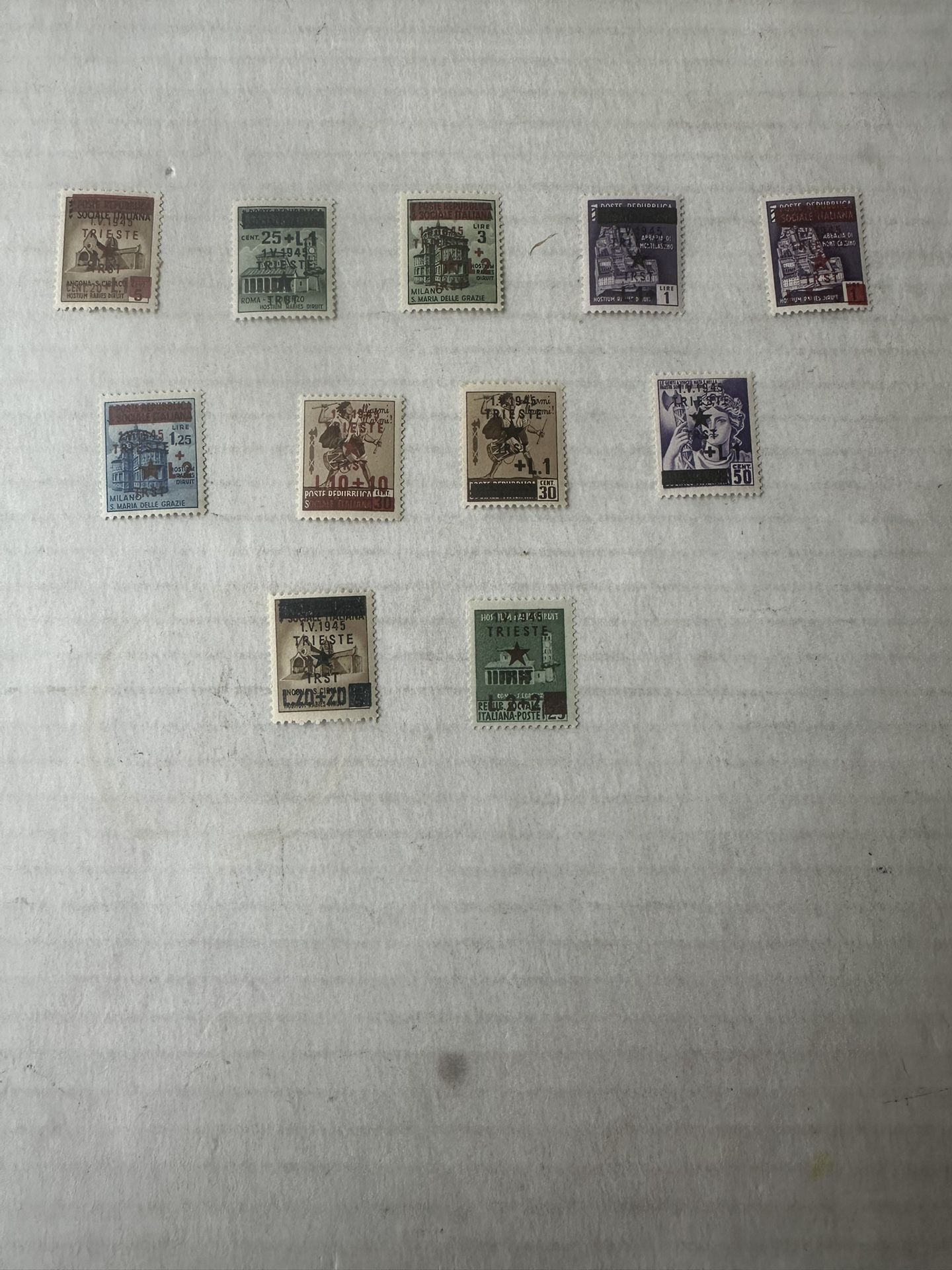 Yugoslavia Occupation Trieste 1945 Destroyed Monument Mint Hinge Complete Set Of Stamps 