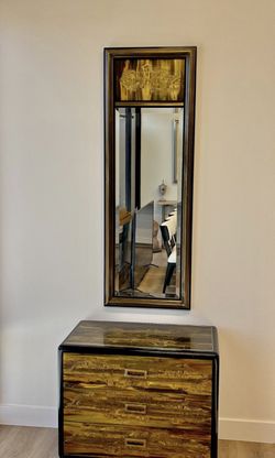 Bernhard Rohne for Mastercraft Acid Etched Brass Tall Wall Mirror 1970s