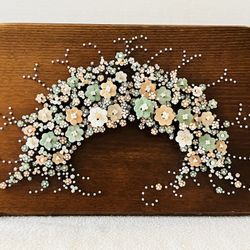 1970's Pauline A Owens "Nails In Bloom" Nail Art Wall Plaque-3D-Enamel Painted-Pol-O-Craft