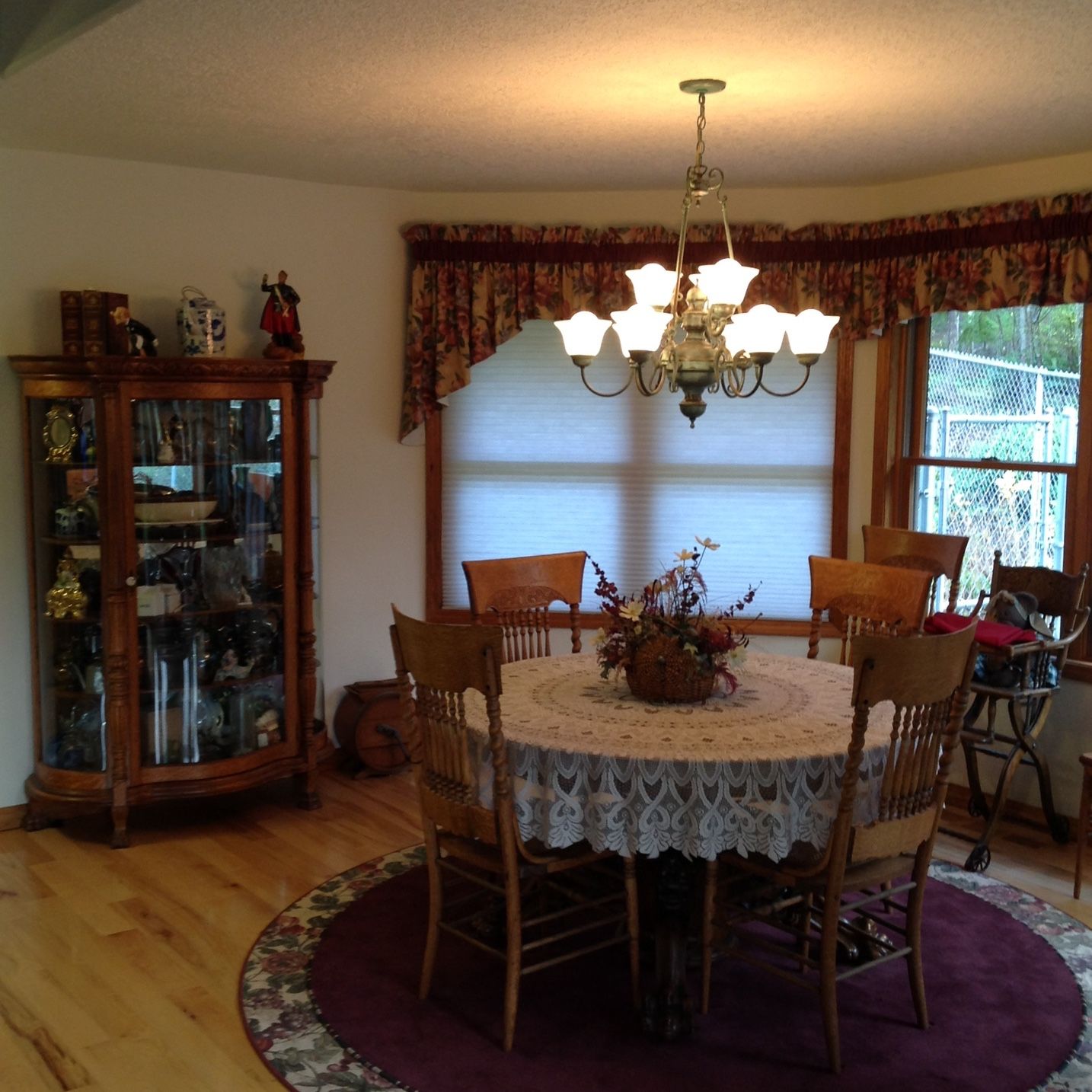 Antique Table And China Cabinet. 