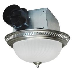 Decorative Nickel 70 CFM Ceiling Bathroom Exhaust Fan with Light 