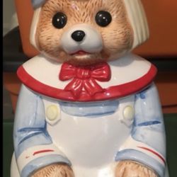 Vintage Teddy Bear Sailor Cookie Jar