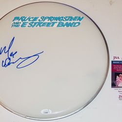MAX WEINBERG SIGNED AUTOGRAPHED 12” INCH DRUMHEAD E STREET BAND HOF JSA COA RARE