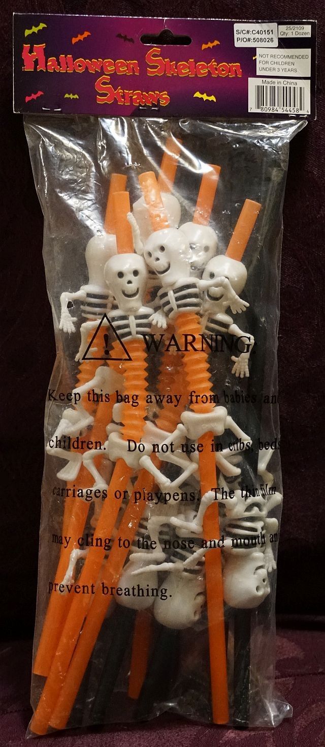 Halloween Skelton Straws