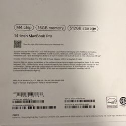 MacBook Pro 14inch M4 16gig 512