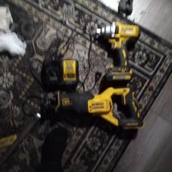 De Walt 20v Half In XR Brushless Impact With Battery And Charger And Xr20 Volt Brushless Saws On