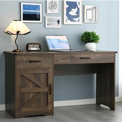 48 Inch Farmhouse Desk with 2 Drawers