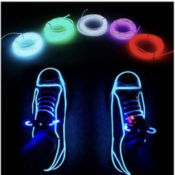 Two (2) 9 Feet Neon Wires White And Blue