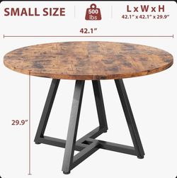 🍽️✨ MESA REDONDA PARA COMEDOR 42" – ESTILO RÚSTICO MODERNO ✨🍽️
