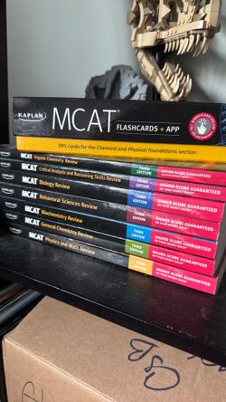 Kaplan MCAT Prep books + flashcards