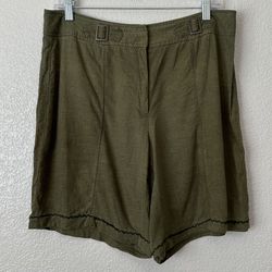 RQT Linen Blend Green High Waisted Women’s Shorts