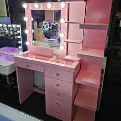 Brand New Pink Vanity With Small Shelve $589 Add Large Shelve $179