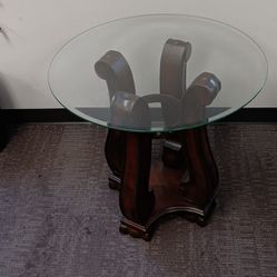 Glass/Wood End Table