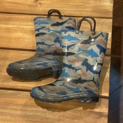 Kids Rain Boots • Shark Print • Size 11/12