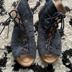 Earth NEW Kristen Lace up, cut out ankle, strap leather sandals, size 9D