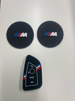 BMW M performance silicone cup holder saucers and key fob bundle