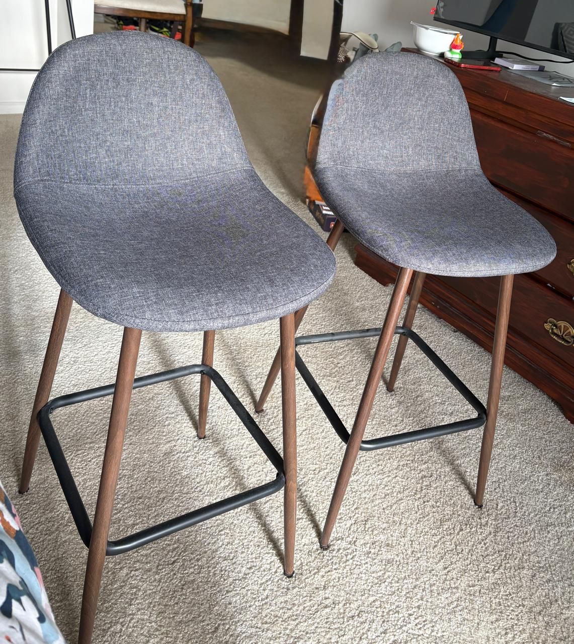 Pebble Mid-Century Modern Counter Stools - Set of 2
