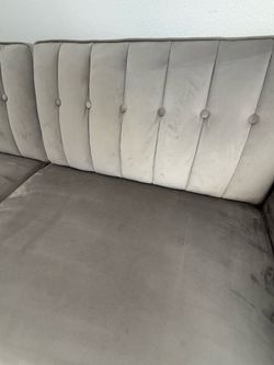 Gray velvet futon