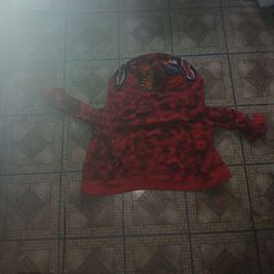 Red bape hoodie medium 