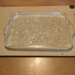 Tiara Glass Heavy Glass Serving Tray 