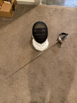 Fencing helmet and Sabre