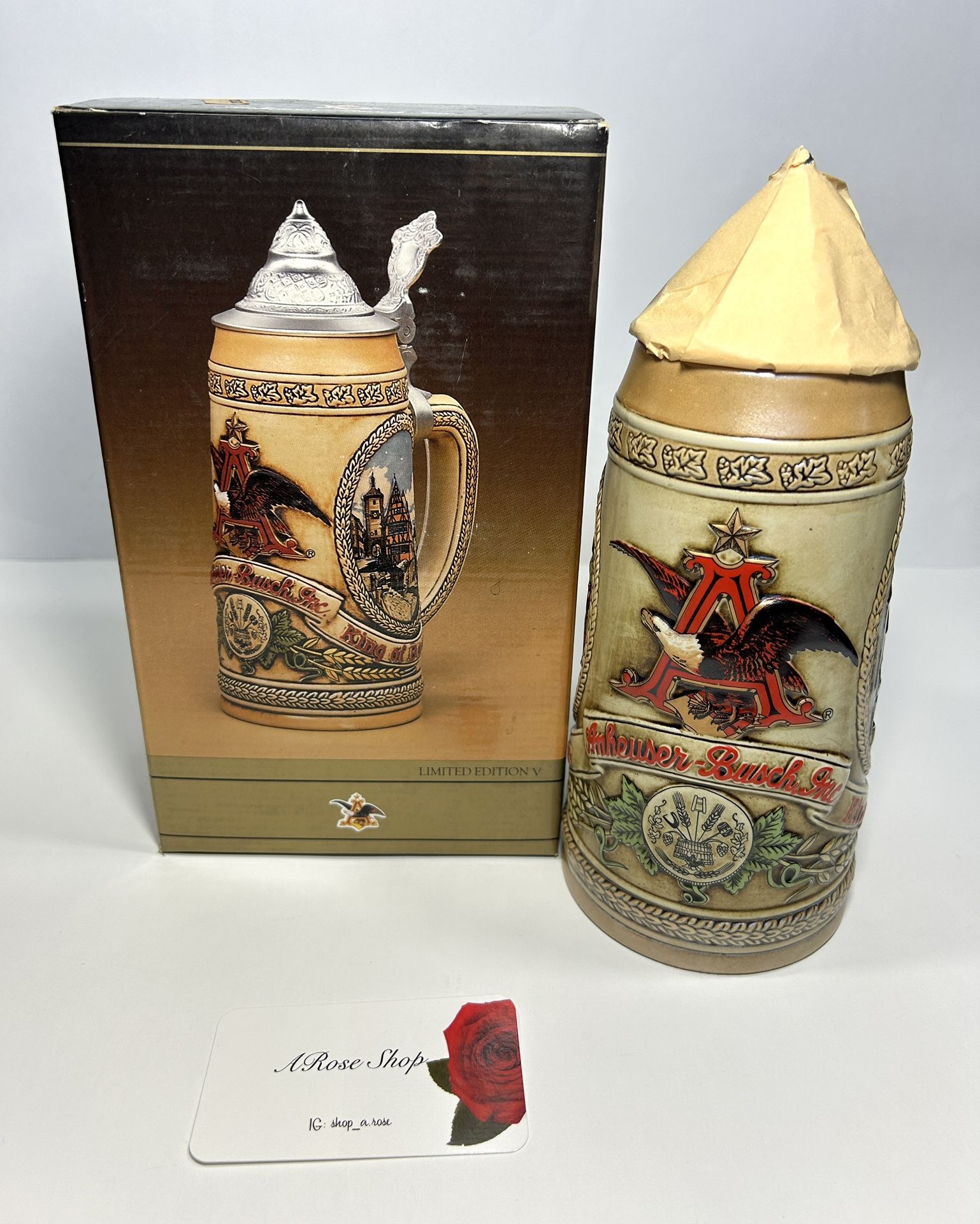 1988 Anheuser-Busch Budweiser Limited Edition Beer Stein With Box