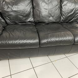 Real Leather Couch Black!